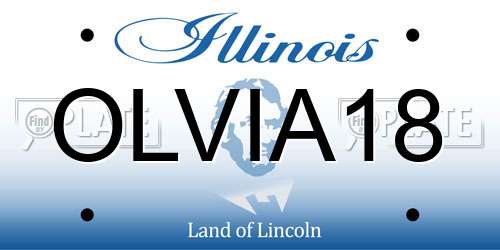 OLVIA18 Illinois License Plate