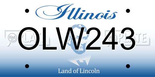 OLW243 Illinois License Plate
