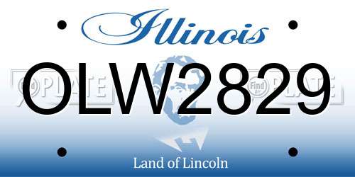 OLW2829 Illinois License Plate