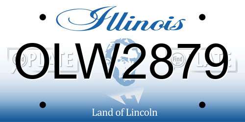 OLW2879 Illinois License Plate