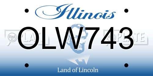 OLW743 Illinois License Plate