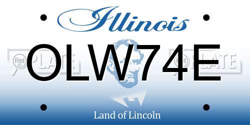 OLW74E Illinois License Plate