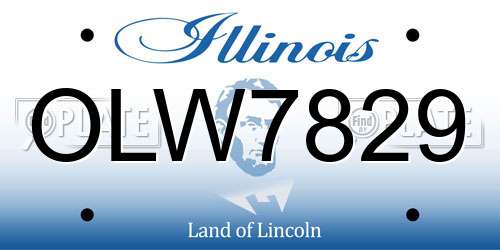 OLW7829 Illinois License Plate