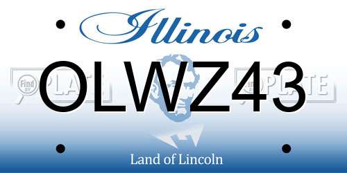 OLWZ43 Illinois License Plate
