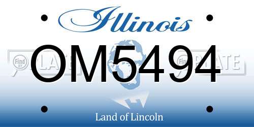 OM5494 Illinois License Plate