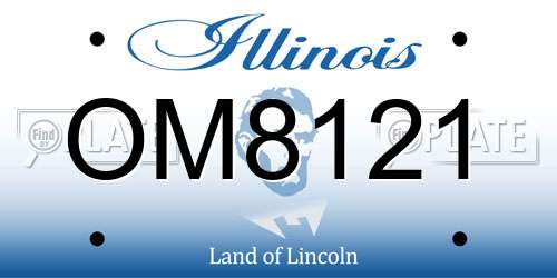 OM8121 Illinois License Plate