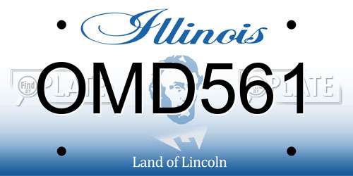 OMD561 Illinois License Plate