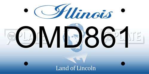 OMD861 Illinois License Plate