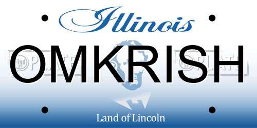 OMKRISH Illinois License Plate