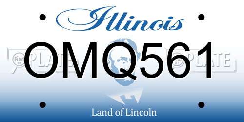 OMQ561 Illinois License Plate