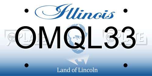 OMQL33 Illinois License Plate