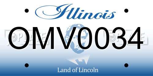 OMV0034 Illinois License Plate