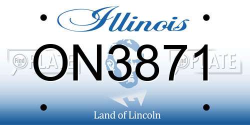 ON3871 Illinois License Plate