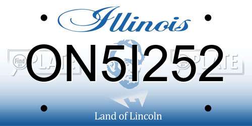 ON5I252 Illinois License Plate