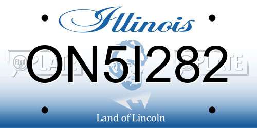 ON5I282 Illinois License Plate