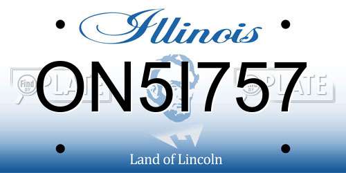 ON5I757 Illinois License Plate