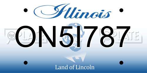 ON5I787 Illinois License Plate