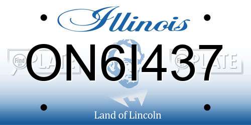 ON6I437 Illinois License Plate
