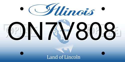 ON7V808 Illinois License Plate