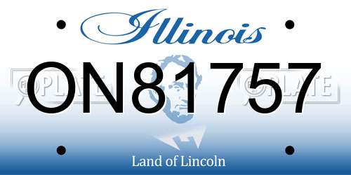 ON81757 Illinois License Plate