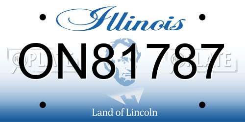 ON81787 Illinois License Plate