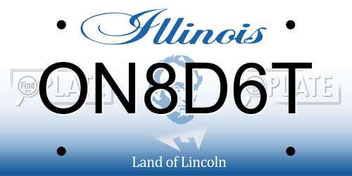 ON8D6T Illinois License Plate
