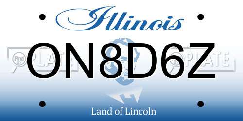 ON8D6Z Illinois License Plate