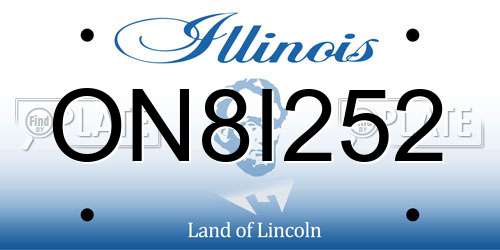ON8I252 Illinois License Plate