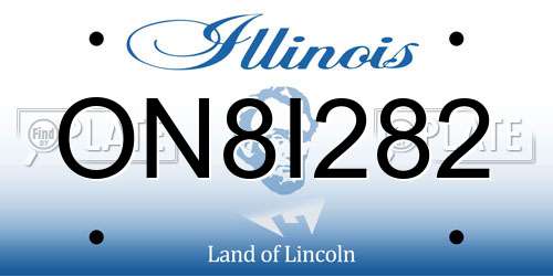 ON8I282 Illinois License Plate