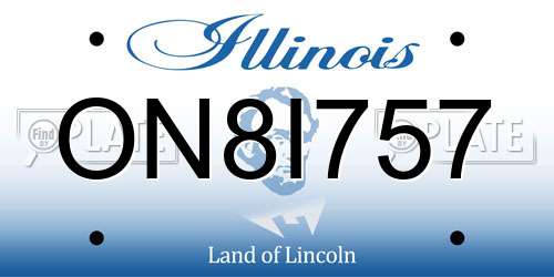 ON8I757 Illinois License Plate