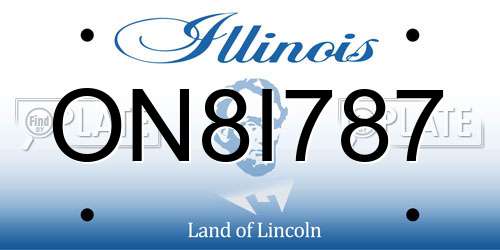 ON8I787 Illinois License Plate