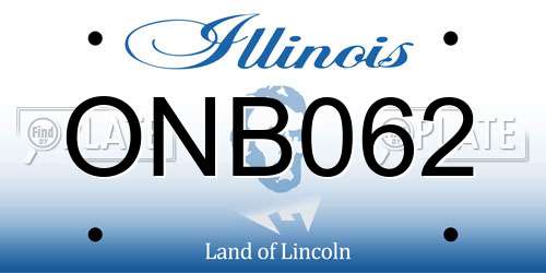 ONB062 Illinois License Plate