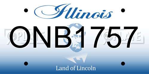 ONB1757 Illinois License Plate