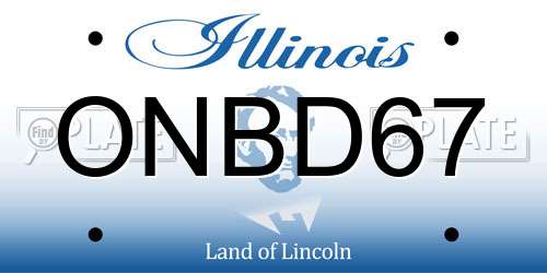 ONBD67 Illinois License Plate