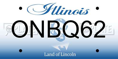 ONBQ62 Illinois License Plate
