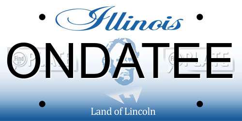 ONDATEE Illinois License Plate