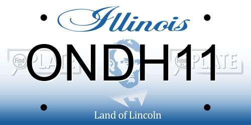 ONDH11 Illinois License Plate