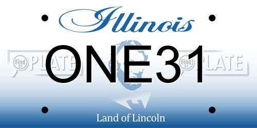ONE31 Illinois License Plate