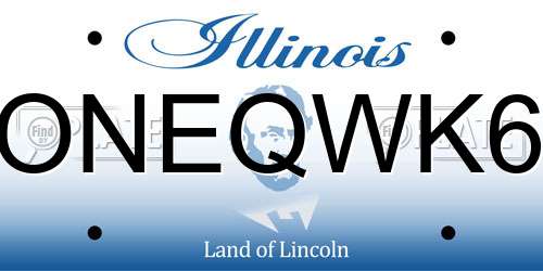 ONEQWK6 Illinois License Plate