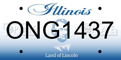 ONG1437 Illinois License Plate