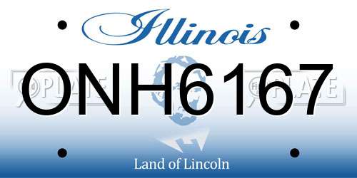ONH6167 Illinois License Plate
