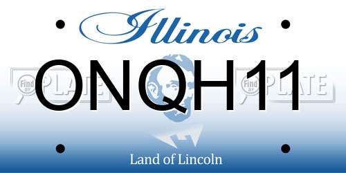 ONQH11 Illinois License Plate