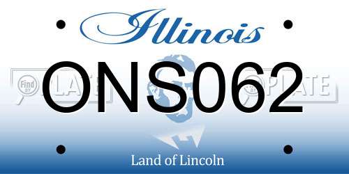 ONS062 Illinois License Plate