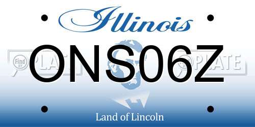 ONS06Z Illinois License Plate