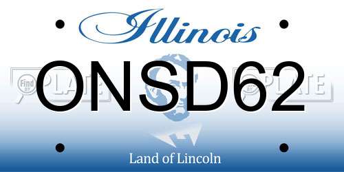 ONSD62 Illinois License Plate