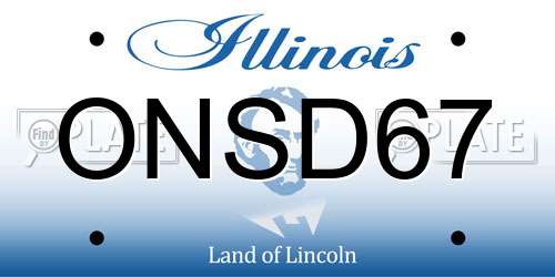 ONSD67 Illinois License Plate