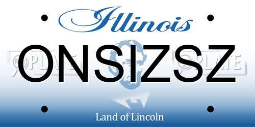 ONSIZSZ Illinois License Plate