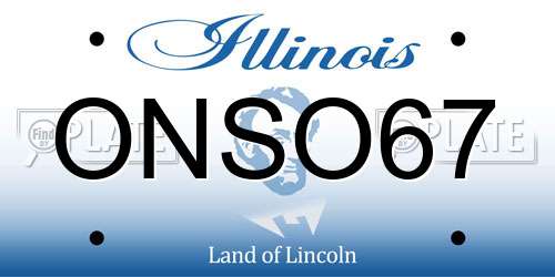 ONSO67 Illinois License Plate