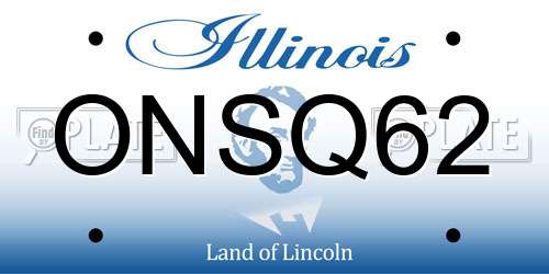 ONSQ62 Illinois License Plate