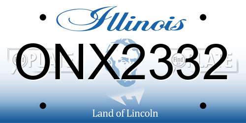 ONX2332 Illinois License Plate